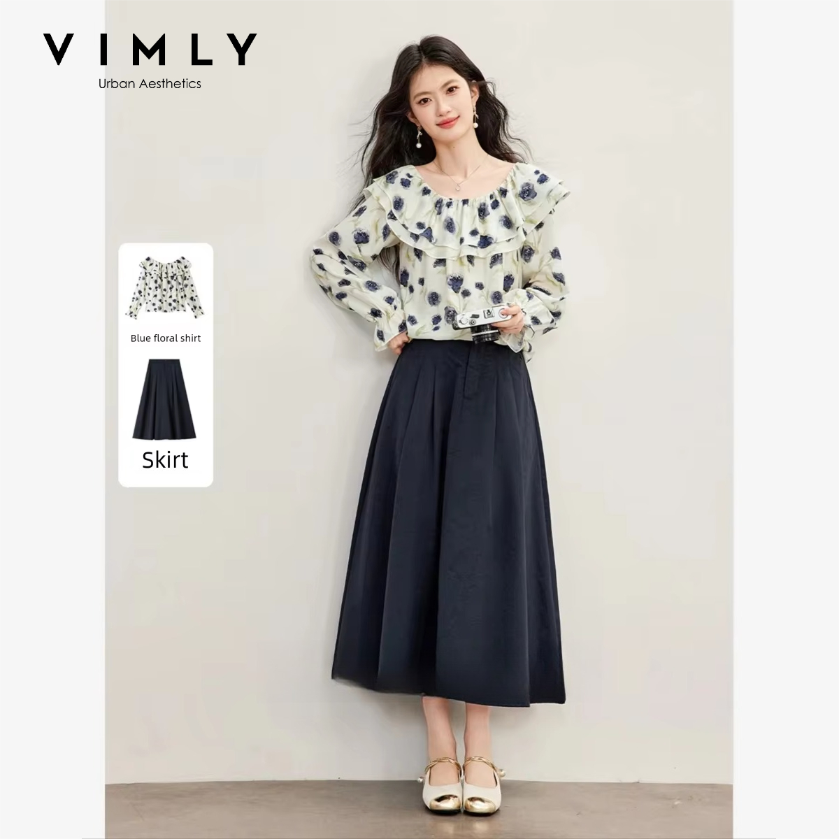 Blouse Off Shoulder - VIMLY Double Layer Ruffle Off Shoulder