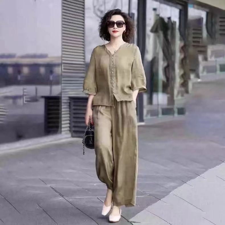 Cotton and Linen Women's Set 2 - đánh giá và giá Linen Pant Wide